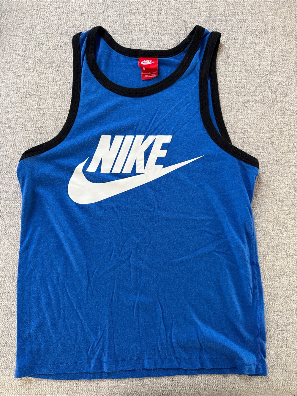 Nike Royal Blue Tank with White Swoosh and Black Trim